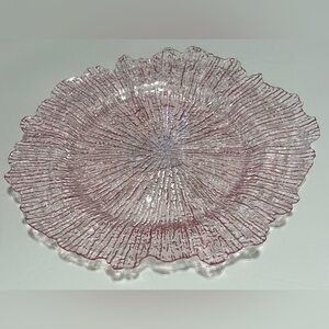 Hobby Lobby Pink Clear Acrylic Serving Platter Charger Plate 13” NEW